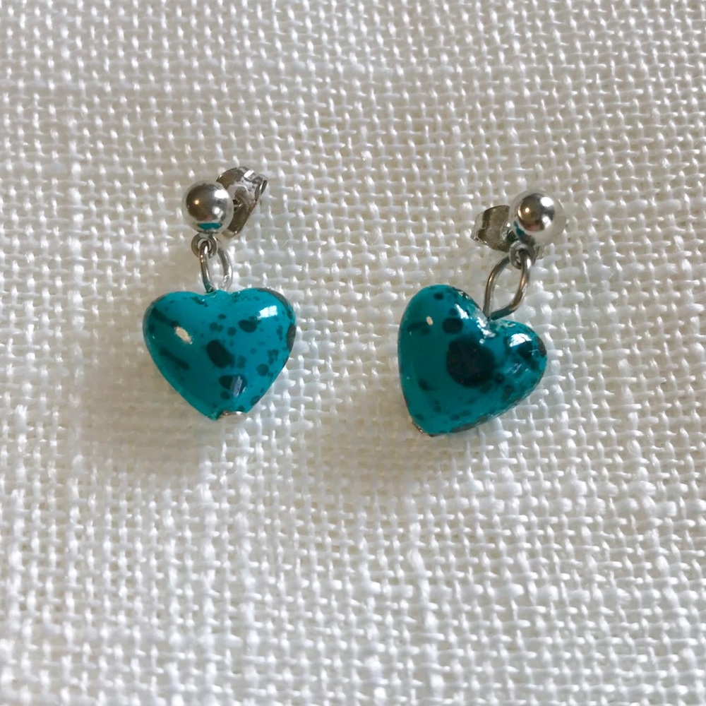 Turquoise heart earrings